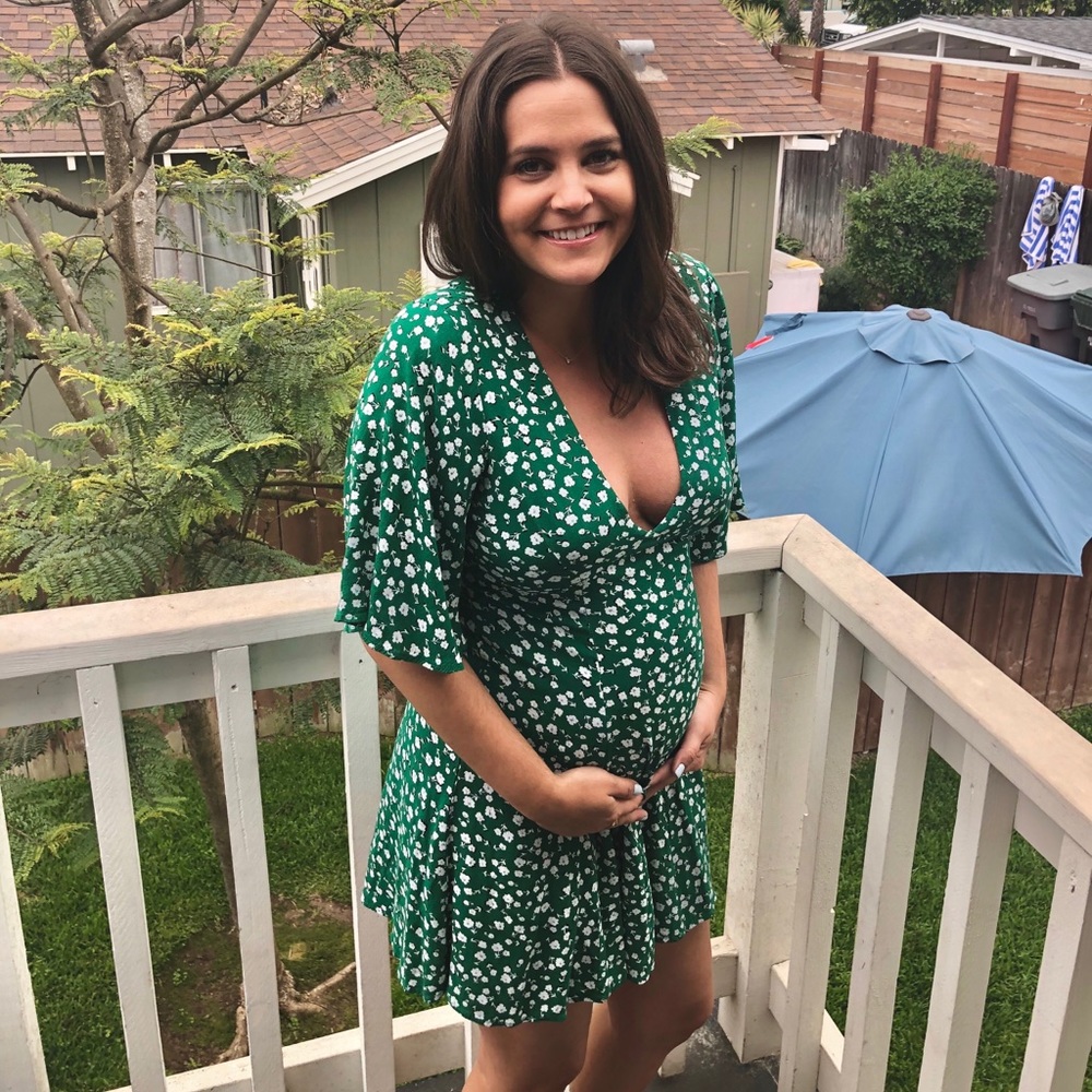 Minkpink Green Floral Ditsy Print Mini Dress